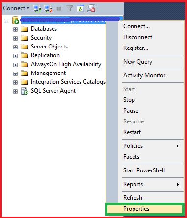 Configuring SQL Server Properties